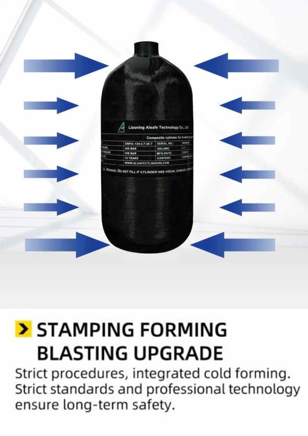TUXING 2.7L PCP Air Tank 300Bar Gas Cylinder