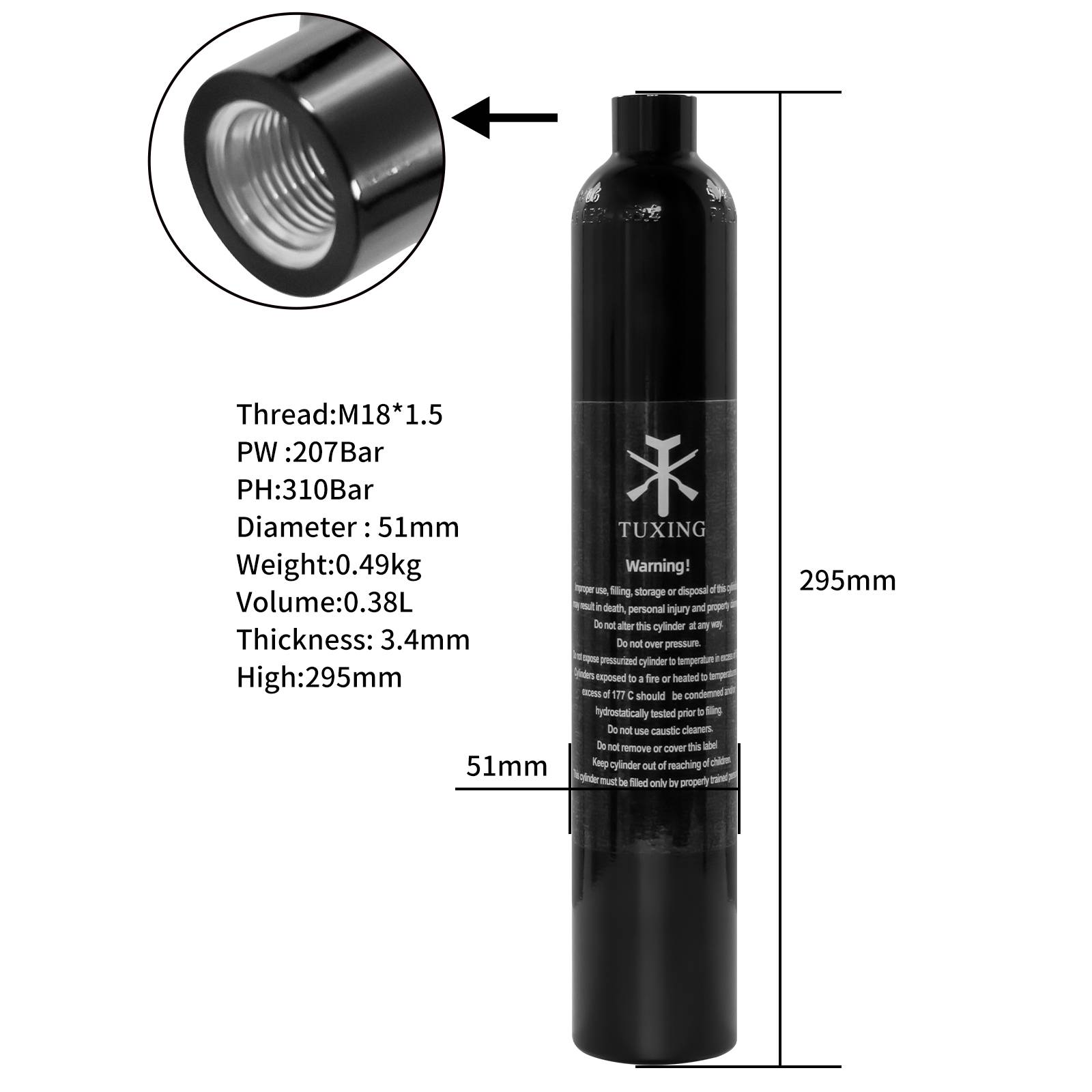 TUXING PCP Aluminum Air Tank