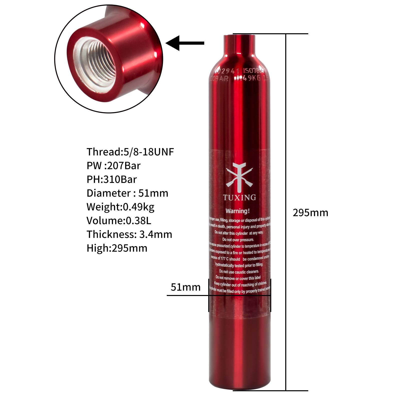 TUXING 200Bar PCP Air Tank